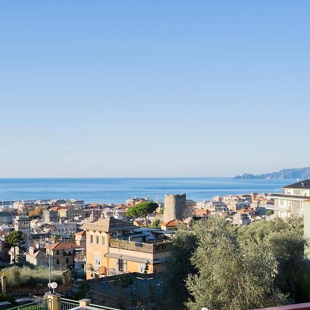 093 - Casa Panorama, Vista Mare E Vista Portofino, 500 Metri Centro Di Chiavari, Posto Auto Gratis Incluso Apartment Luaran gambar