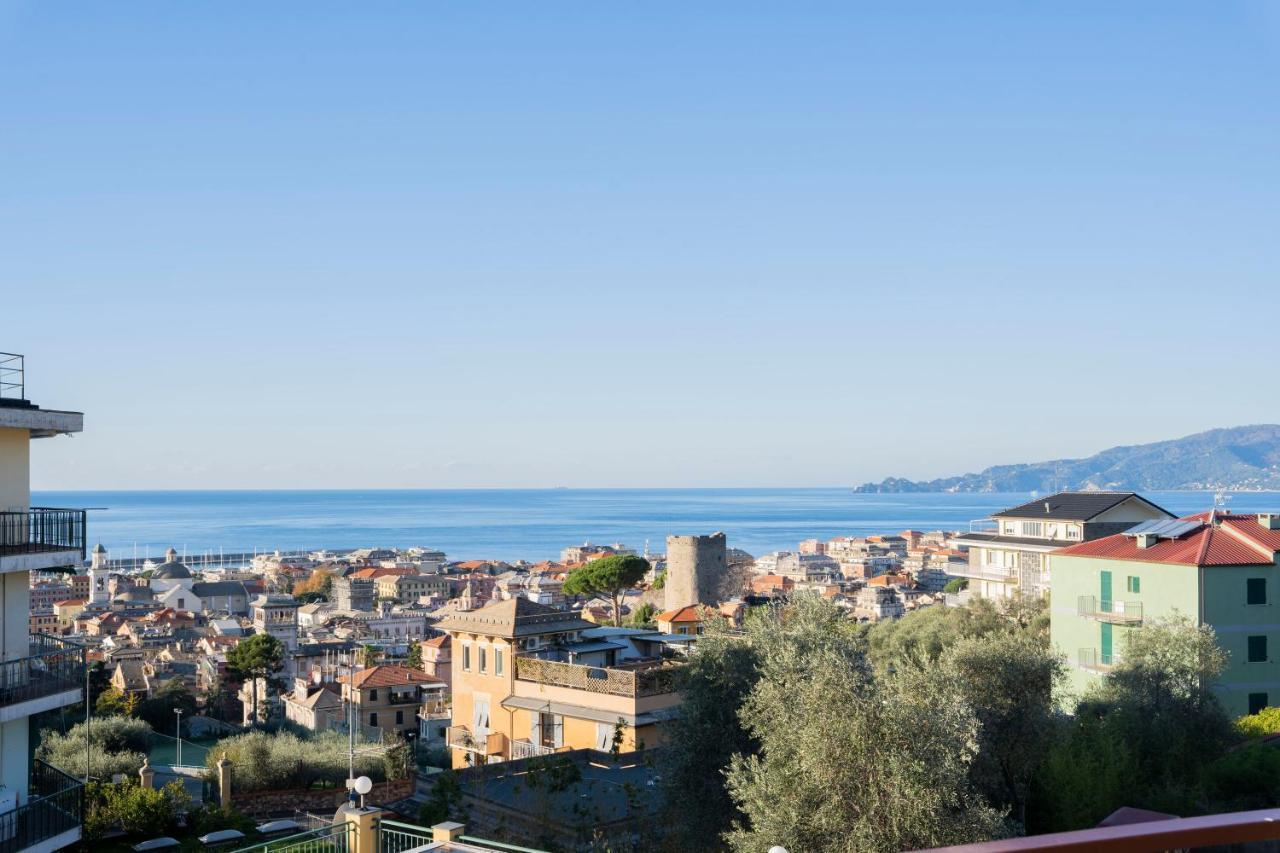 093 - Casa Panorama, Vista Mare E Vista Portofino, 500 Metri Centro Di Chiavari, Posto Auto Gratis Incluso Apartment Luaran gambar