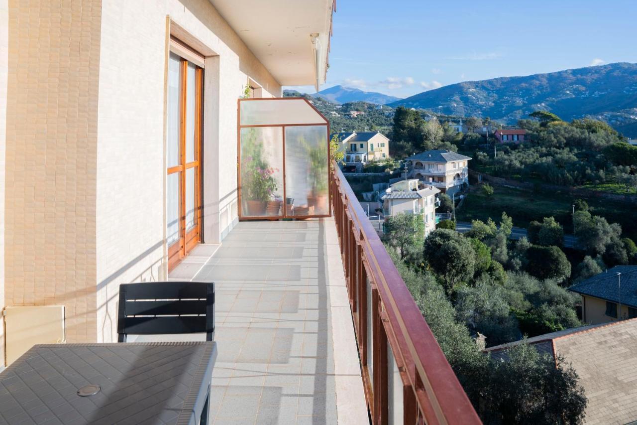 093 - Casa Panorama, Vista Mare E Vista Portofino, 500 Metri Centro Di Chiavari, Posto Auto Gratis Incluso Apartment Luaran gambar