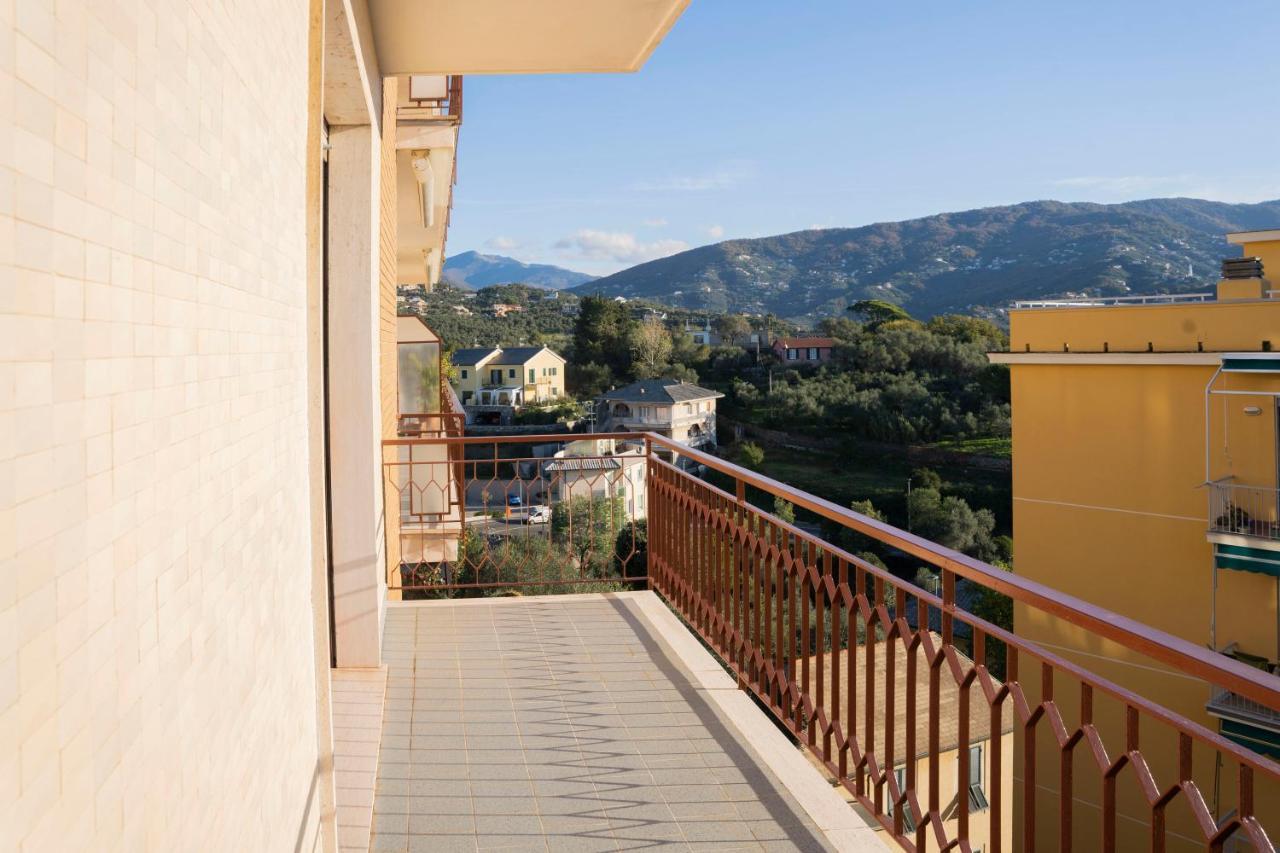 093 - Casa Panorama, Vista Mare E Vista Portofino, 500 Metri Centro Di Chiavari, Posto Auto Gratis Incluso Apartment Luaran gambar